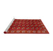 Sideview of Machine Washable Traditional Red Rug, wshtr2809