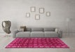 Machine Washable Persian Pink Traditional Rug in a Living Room, wshtr2809pnk