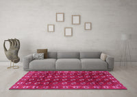 Machine Washable Persian Pink Traditional Rug, wshtr2809pnk