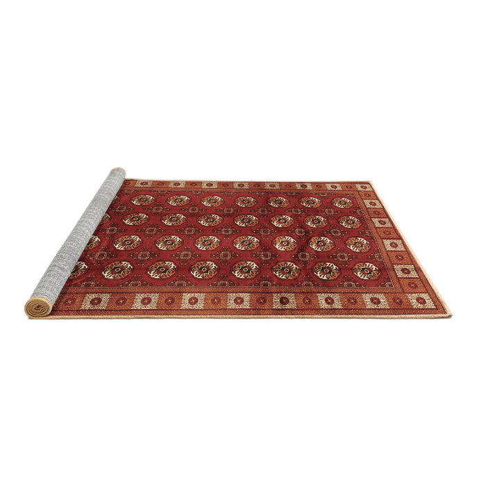 Sideview of Machine Washable Persian Brown Traditional Rug, wshtr2809brn