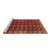 Sideview of Machine Washable Persian Brown Traditional Rug, wshtr2809brn