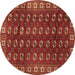 Round Machine Washable Persian Brown Traditional Rug, wshtr2809brn