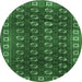 Round Persian Emerald Green Traditional Rug, tr2809emgrn