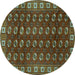Round Persian Turquoise Traditional Rug, tr2809turq