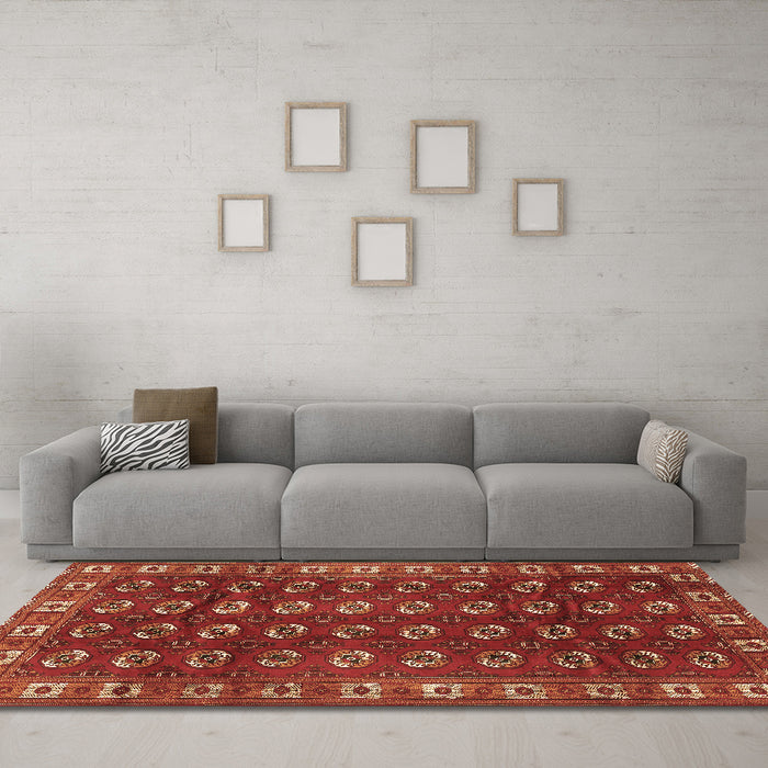 Machine Washable Persian Brown Traditional Rug in a Living Room,, wshtr2809brn