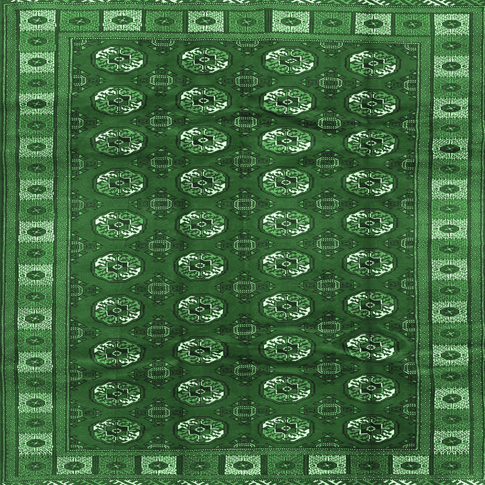 Square Machine Washable Persian Emerald Green Traditional Area Rugs, wshtr2809emgrn