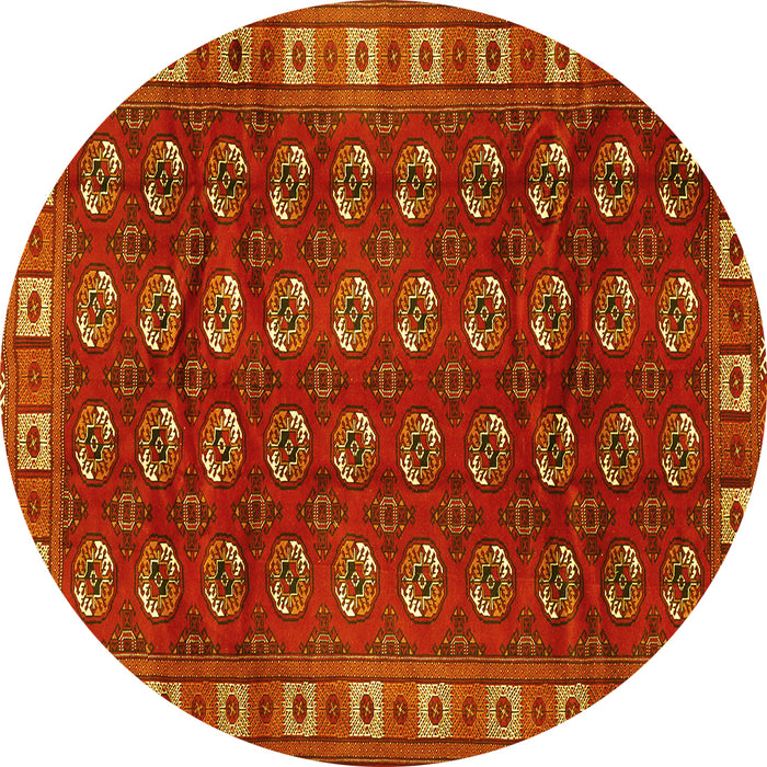 Round Persian Yellow Traditional Rug, tr2809yw