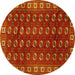 Round Persian Yellow Traditional Rug, tr2809yw