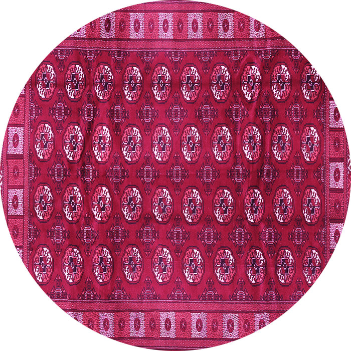 Round Machine Washable Persian Pink Traditional Rug, wshtr2809pnk