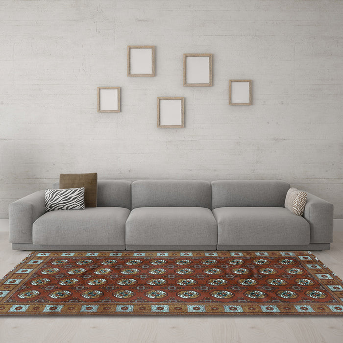 Machine Washable Persian Light Blue Traditional Rug in a Living Room, wshtr2809lblu