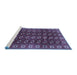 Sideview of Machine Washable Persian Blue Traditional Rug, wshtr2809blu