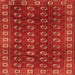 Round Machine Washable Persian Orange Traditional Area Rugs, wshtr2809org