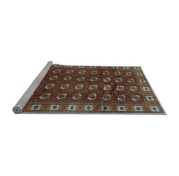 Sideview of Machine Washable Persian Light Blue Traditional Rug, wshtr2809lblu
