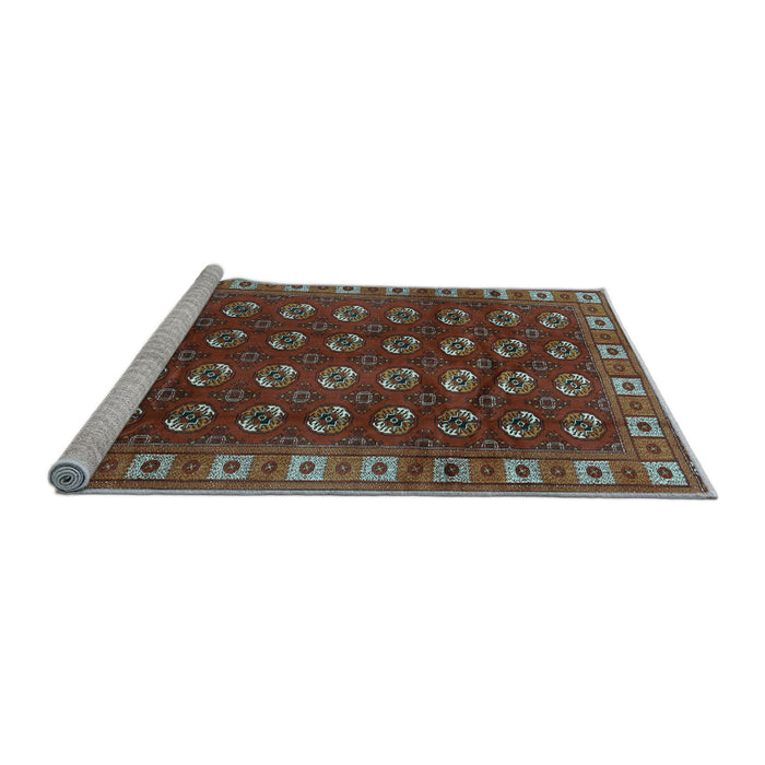 Sideview of Machine Washable Persian Light Blue Traditional Rug, wshtr2809lblu