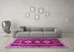 Machine Washable Persian Pink Traditional Rug in a Living Room, wshtr280pnk