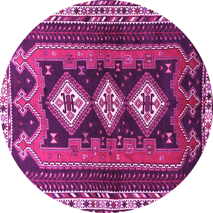 Round Machine Washable Persian Pink Traditional Rug, wshtr280pnk