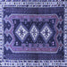 Square Machine Washable Persian Blue Traditional Rug, wshtr280blu