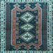 Square Machine Washable Persian Light Blue Traditional Rug, wshtr280lblu