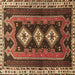 Square Machine Washable Persian Brown Traditional Rug, wshtr280brn