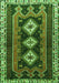 Serging Thickness of Machine Washable Persian Green Traditional Area Rugs, wshtr280grn