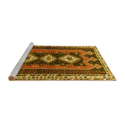 Sideview of Machine Washable Persian Yellow Traditional Rug, wshtr280yw