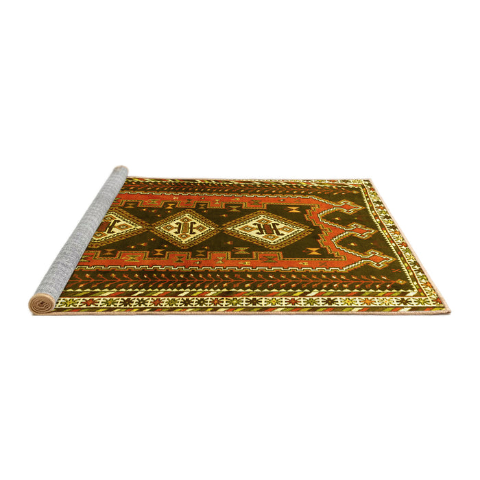 Sideview of Machine Washable Persian Yellow Traditional Rug, wshtr280yw