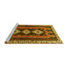 Sideview of Machine Washable Persian Yellow Traditional Rug, wshtr280yw