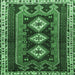 Square Machine Washable Persian Emerald Green Traditional Area Rugs, wshtr280emgrn