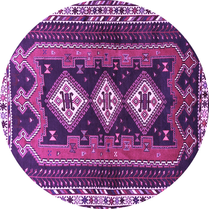 Round Persian Purple Traditional Rug, tr280pur