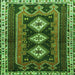 Round Machine Washable Persian Green Traditional Area Rugs, wshtr280grn