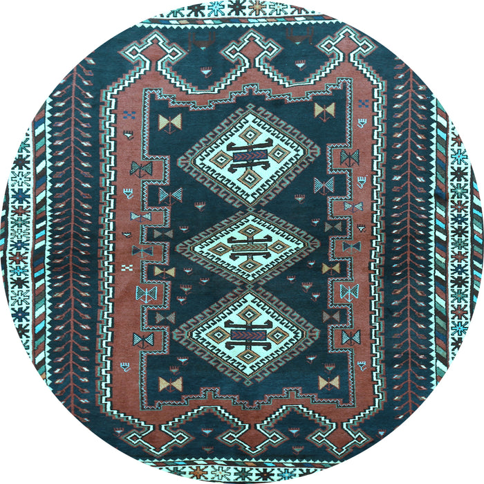 Round Machine Washable Persian Light Blue Traditional Rug, wshtr280lblu