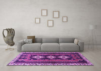 Machine Washable Persian Purple Traditional Rug, wshtr280pur