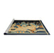 Sideview of Machine Washable Traditional Brass Green Rug, wshtr281