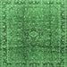 Square Machine Washable Persian Emerald Green Traditional Area Rugs, wshtr2810emgrn