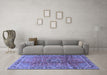 Machine Washable Persian Blue Traditional Rug in a Living Room, wshtr2810blu