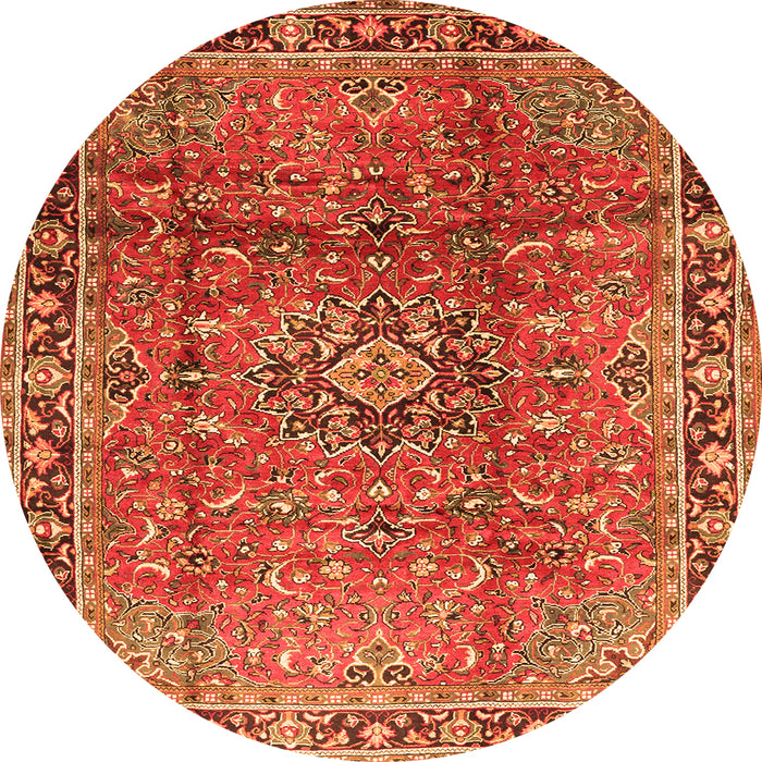 Machine Washable Persian Orange Traditional Area Rugs, wshtr2810org