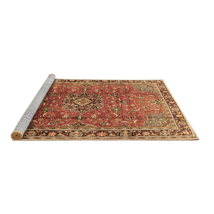 Sideview of Machine Washable Persian Brown Traditional Rug, wshtr2810brn