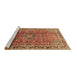 Sideview of Machine Washable Persian Brown Traditional Rug, wshtr2810brn