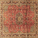 Square Machine Washable Persian Brown Traditional Rug, wshtr2810brn