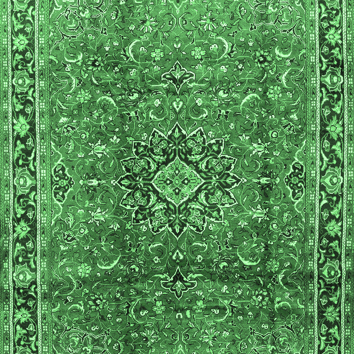 Machine Washable Persian Emerald Green Traditional Area Rugs, wshtr2810emgrn