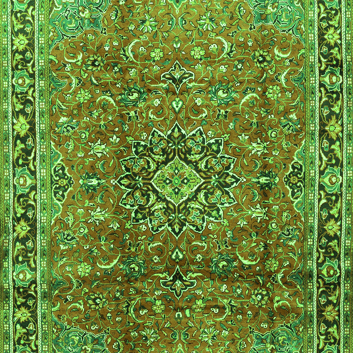 Serging Thickness of Machine Washable Persian Green Traditional Area Rugs, wshtr2810grn