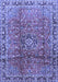 Machine Washable Persian Blue Traditional Rug, wshtr2810blu