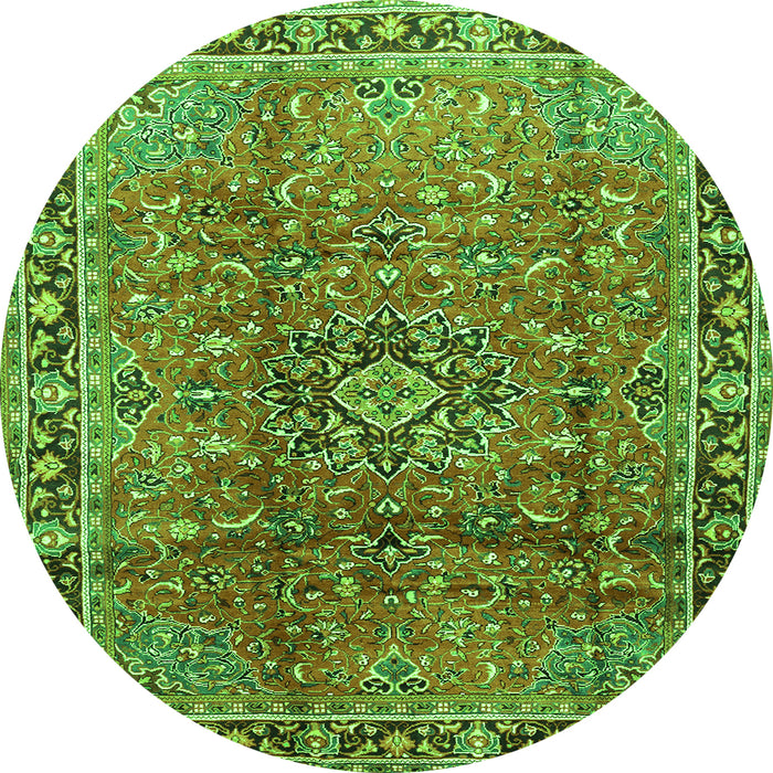 Square Persian Green Traditional Rug, tr2810grn