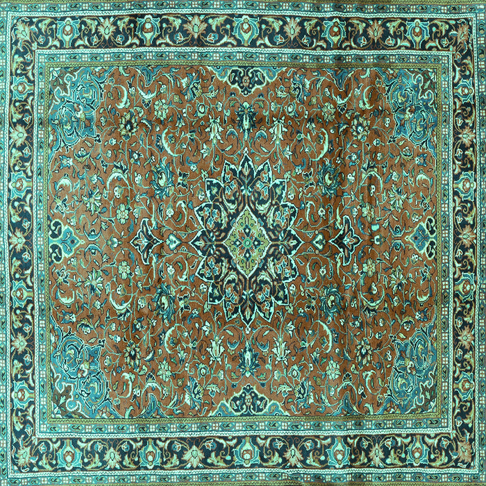 Square Persian Turquoise Traditional Rug, tr2810turq