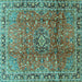 Square Persian Turquoise Traditional Rug, tr2810turq