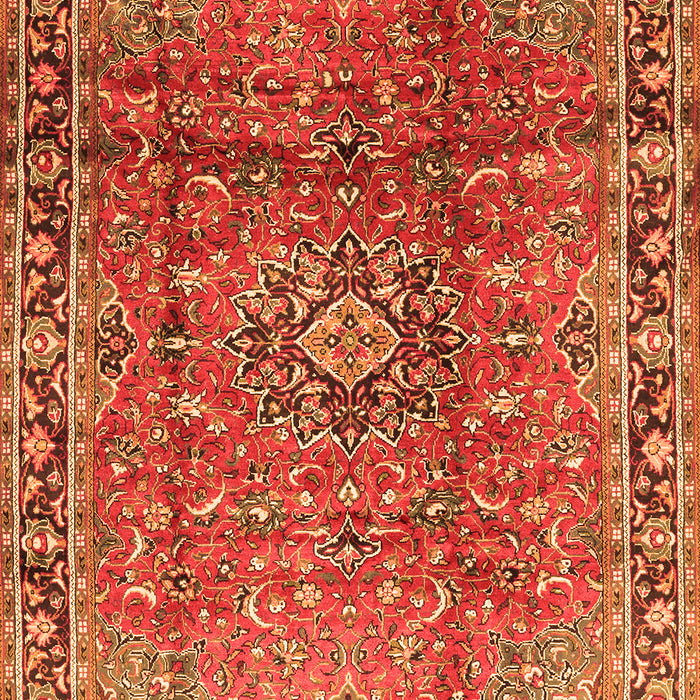Serging Thickness of Machine Washable Persian Orange Traditional Area Rugs, wshtr2810org
