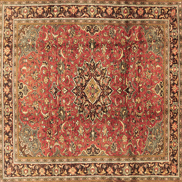 Square Persian Brown Traditional Rug, tr2810brn
