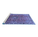 Sideview of Machine Washable Persian Blue Traditional Rug, wshtr2810blu