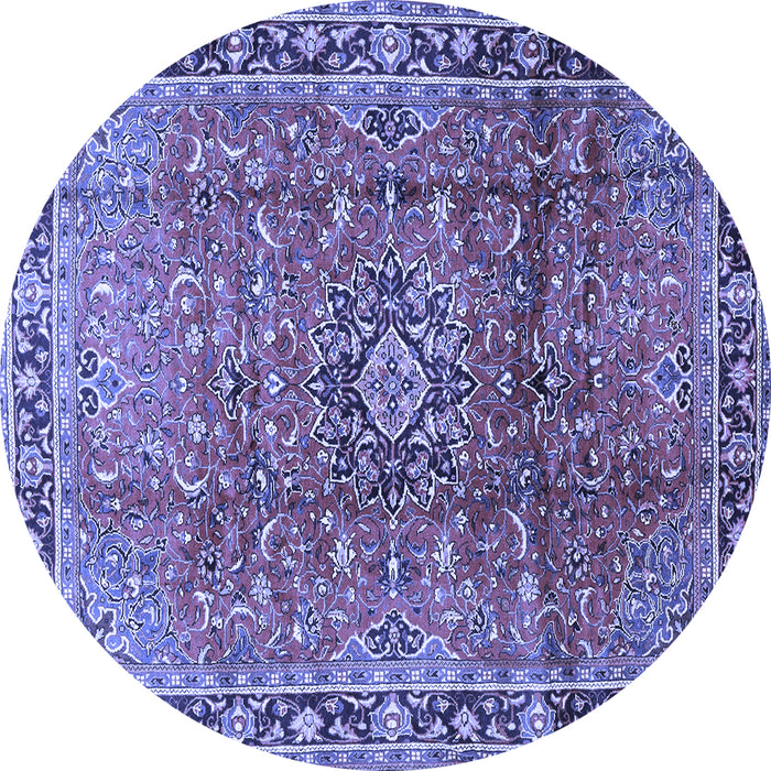 Round Persian Blue Traditional Rug, tr2810blu