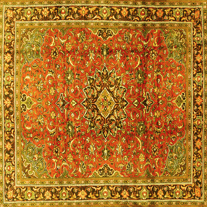 Square Persian Yellow Traditional Rug, tr2810yw